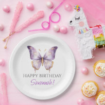 Mädchen Niedlicher Lila Schmetterling 1. Geburtsta