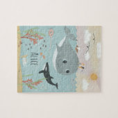 Mädchen Niedlicher Ozean Orca und Wale Kinder Puzzle (Horizontal)