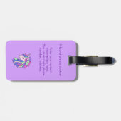 Mädchen Niedlicher Regenbogen Magisches Einhorn & Gepäckanhänger (Rückseite horizontal)