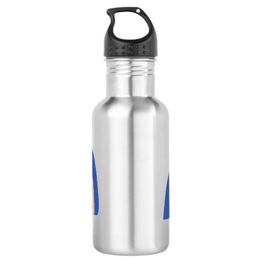 Mädchen Niedliches Regenbogenbuch zurück zum Schul Edelstahlflasche (Rückseite)