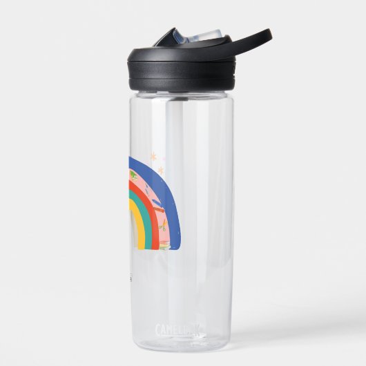 Mädchen Niedliches Regenbogenbuch zurück zum Schul Trinkflasche (Links)