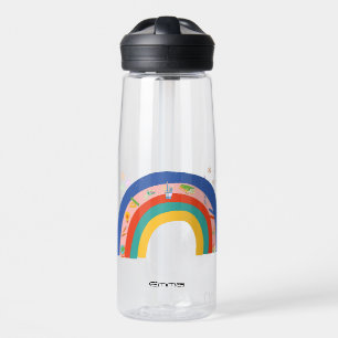 Mädchen Niedliches Regenbogenbuch zurück zum Schul Trinkflasche