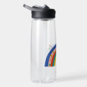 Mädchen Niedliches Regenbogenbuch zurück zum Schul Trinkflasche (Rechts)