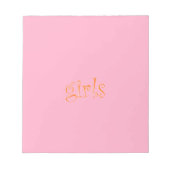 Mädchen Notizblock (Vorderseite)