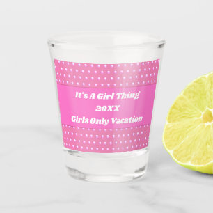 Mädchen nur Urlaub Niedlich Pink Polka Dot weg Schnapsglas