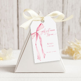 Mädchen nur wollen einen rosa Bow 1. Geburtstag ma Geschenkanhänger