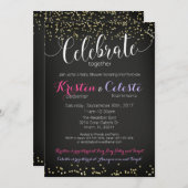 Mädchen oder Baby-Dusche Einladung kombiniert (Vorne/Hinten)