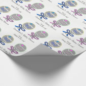 Mädchen oder Junge Babydusche Pink Blue Baby Rattl Geschenkpapier (Ecke)