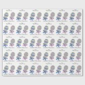 Mädchen oder Junge Babydusche Pink Blue Baby Rattl Geschenkpapier (Flach)