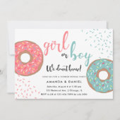 Mädchen oder Junge / Blau oder Rosa Donuts Geschle Einladung (Vorderseite)
