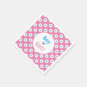 Mädchen oder Junge? Blue on Pink Polka-Dot Gender Serviette (Ecke)