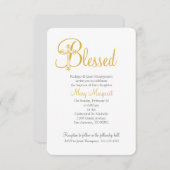 Mädchen oder Junge CHRISTENENING oder BAPTISM Gold Einladung (Vorne/Hinten)