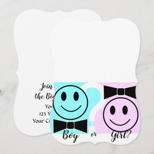 Mädchen oder Junge? Einladung (Vorne/Hinten)