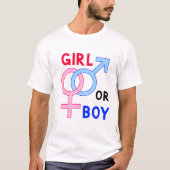 Mädchen oder Junge // Fun Gender Reveal Party T-Shirt (Vorderseite)