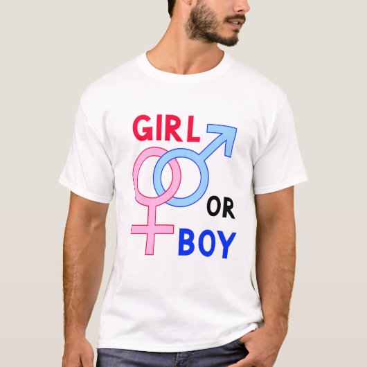 Mädchen oder Junge // Fun Gender Reveal Party T-Shirt (Vorderseite)