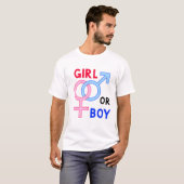 Mädchen oder Junge // Fun Gender Reveal Party T-Shirt (Vorne ganz)