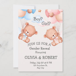 Mädchen oder Junge. Geschlecht enthüllt/Babydusche Einladung