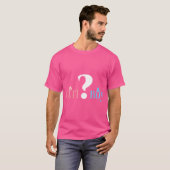 Mädchen oder Junge Geschlecht zeigen Baby Dusche P T-Shirt (Vorne ganz)