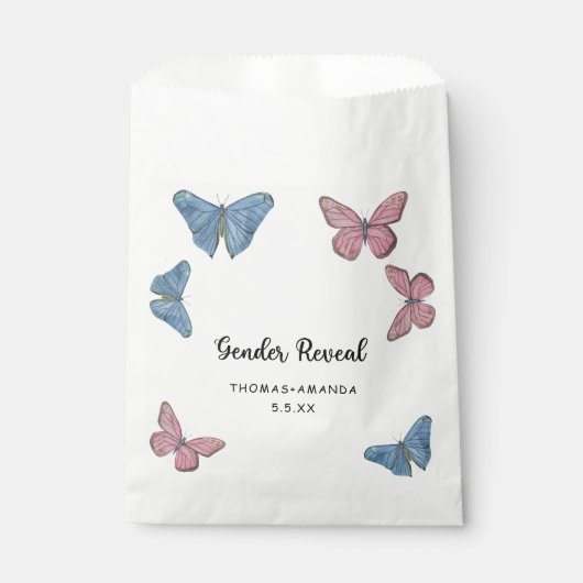 Mädchen oder Junge. Geschlechtsankündigung Geschenktütchen (Vorderseite)