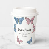 Mädchen oder Junge. Geschlechtsankündigung Pappbecher (Rückseite)