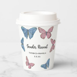 Mädchen oder Junge. Geschlechtsankündigung Pappbecher