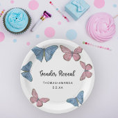 Mädchen oder Junge. Geschlechtsankündigung Pappteller