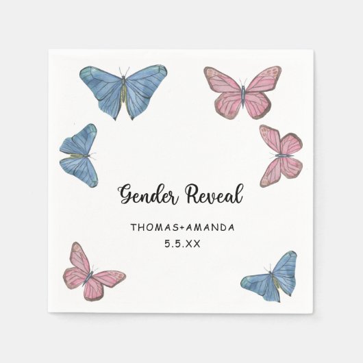 Mädchen oder Junge. Geschlechtsankündigung Serviette (Vorderseite)