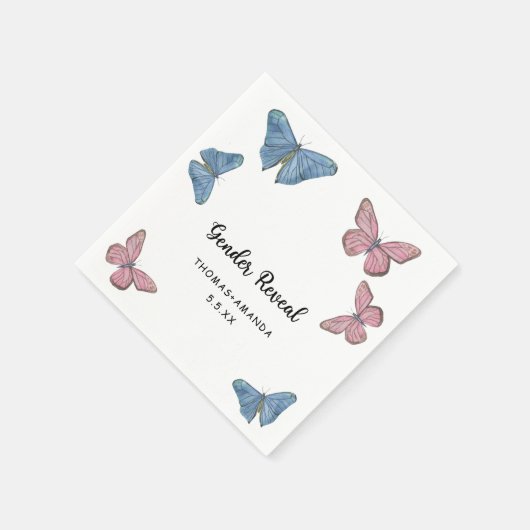 Mädchen oder Junge. Geschlechtsankündigung Serviette (Ecke)