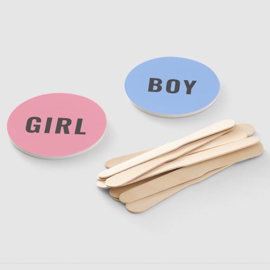 Mädchen oder Junge? | Modernes Pink Blue Baby Shoo Fächer (Non-assembled)