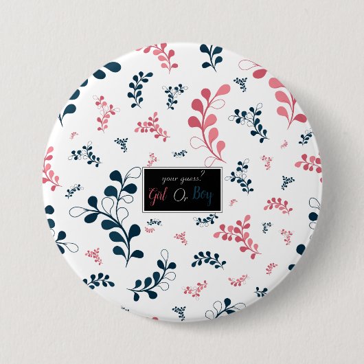 Mädchen oder Junge, rosa und blaues Geschlecht off Button (Vorderseite)