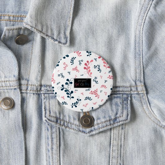 Mädchen oder Junge, rosa und blaues Geschlecht off Button (Beispiel)