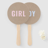 Mädchen oder Junge? | Rustic Kraft Baby Shooting G Fächer (Vorne und Hinten)