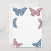 Mädchen oder Junge! Schmetterlinge - Geschlechtsve Einladung (Rückseite)