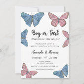 Mädchen oder Junge! Schmetterlinge - Geschlechtsve Einladung (Vorderseite)