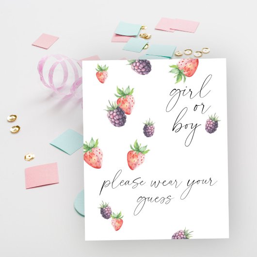 Mädchen oder Junge tragen Sie bitte Ihre Vermutung Poster