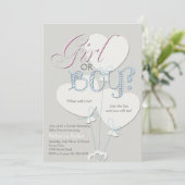 Mädchen-oder Jungen-Geschlecht decken Einladung (Stehend Vorderseite)