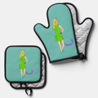 Mädchen Ofenhandschuh & Topflappen-Set