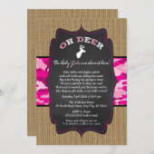 MÄDCHEN Oh Hirsche Zwillinge Baby Sprinkle mit Cam Einladung (Vorne/Hinten)