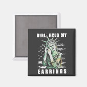 Mädchen, Ohrringe, Liberalstatus Amerikaner Magnet (Vorderseite/Rückseite)