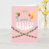 Mädchen OMG! Auf Wiedersehen Klammer-hallo Karte (Gelbe Blume)