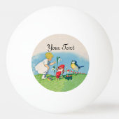 Mädchen-Ostern Lilly Gnome-Elfe, die Vogel-Korb Tischtennisball (Rückseite)