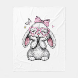 Mädchen Ostern Süße Hase Gesicht Rosa Ostern Kinde Fleecedecke