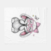 Mädchen Ostern Süße Hase Gesicht Rosa Ostern Kinde Fleecedecke (Vorderseite (Horizontal))