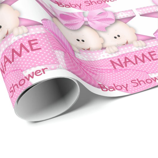 Mädchen paart Babyparty-Geschenk-Packpapier Geschenkpapier (Rolleneckpunkt)