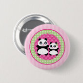 Mädchen-Panda-Bärn-Knopf Button (Vorne & Hinten)