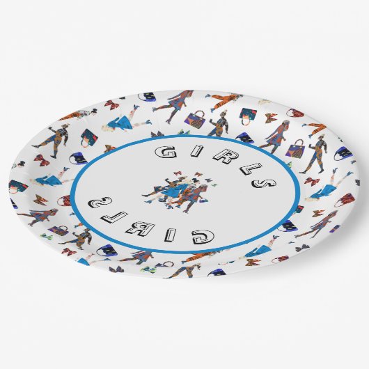 Mädchen Pappteller (Schrägansicht)