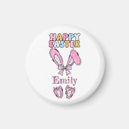 Mädchen personalisieren glückliche Ostern Bunny Pi Magnet