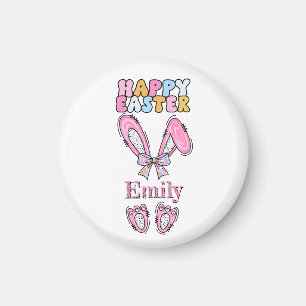 Mädchen personalisieren glückliche Ostern Bunny Pi Magnet