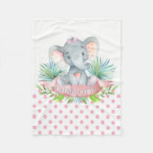 Mädchen Personalisiert Elephant Baby Blanket Fleecedecke (Vorderseite)
