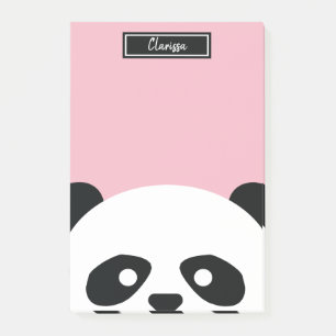 Mädchen Personalisiert Panda Bear Animal Kids Kawa Post-it Klebezettel